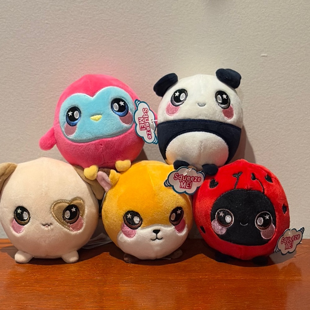 Squishamals bundle of 5 plush squishy toys